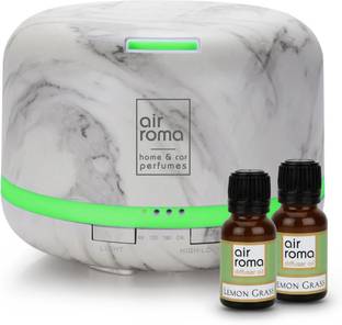 Airroma Ultrasonic Diffuser and Lemon Grass oil 4 in 1 - Perfect for Home, Office Diffuser, Diffuser Set, Aroma Oil Electric Aroma Diffuser Machine