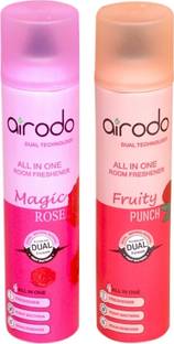 AIRODO Magic Rose and Fruity Punch Air Freshener Combo Pack with Dual Technology Automatic Spray Magic Rose and Fruity Punch Air Freshener Combo Pack with Dual Technology
