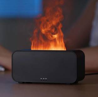 FLOJOY Color Changing Fire Flame Effect Mini Portable Humidifier (2 Free Oils) Diffuser 120ML Fire Flame Effect Mini Portable Diffuser