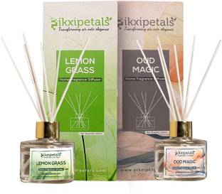 PIKXIPETALS Lemon Grass, Oud Magic Aroma Oil Lemon Grass and Oud Magic Natural Fragrance Air Freshener for Home
