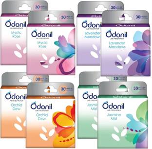 Odonil Jasmin, Rose, lavender, orange Blocks Bathroom Air Freshener Blocks Mixed Fragrances (50g * 8 )