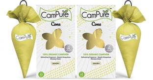 CamPure Cone Mogra - Pack of 2 Potpourri Camphor Cone Mogra - Room Freshener, Mosquito - Insect Repellent - Pack Of 2