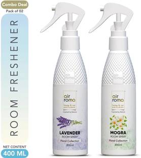Airroma Lavender, Mogra Spray Long-lasting Odour Eliminator for Home, Hotel Rooms, Toilet & Office Use