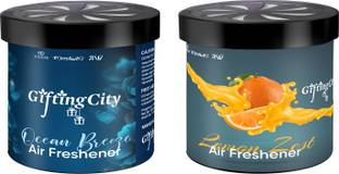 Enew Ocean Breeze & Lemon Zest Diffuser Set Refresh Drive Car Gel Air Freshener - Lemon Zest & Ocean Breeze - 2 Pack