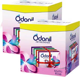 Odonil Assorted Blocks Bathroom Air Freshner Blocks Mixed Fragrances - 192g (48gx4) - Pack of 2