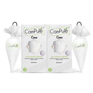 CamPure Cone Bhimseni - Pack of 2 Potpourri Camphor Cone Bhimseni - Room Freshener, Mosquito - Insect Repellent - Pack Of 2