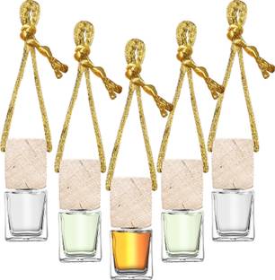 Triangle Ant ™5 Pack Hanging Car Diffuser Bottle Empty Glass Perfume Bottle Diffuser Car Air Freshener Fragrance Diffuser Bottle Aromatherapy