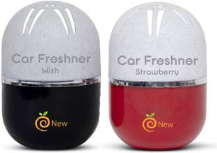 Enew Strawberry & Wish Car Freshener Diffuser Set RefreshDrive Twist-Activated Car Gel Air Freshener - Strawberry & Wish