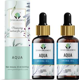 Gyan Organics Aqua Aroma Oil, Diffuser, Refill, Spray Aroma Oil Aqua Diffuser Refill Oil Fragrance Aqua Aroma Oil Fragrance for Home Room Office & Washrooms