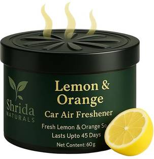 Shrida Lemon & orange Diffuser Lemon and Orange Car Air Freshener Gel 60g – Car Perfume Gel Blend for Dashboard & AC Vents | Natural Odor Remover | Citrus Scent