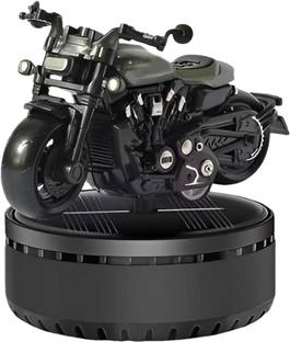 AirMount ™Motorcycle Rotating Car Black Solar Powered Car Perfume Diffuser, Car Interior Refill Solar Powered Aromatherapy Oil Diffuser, Motorcycle Shape Design