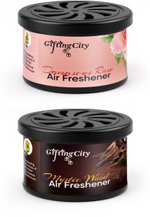 Enew Damascus Rose & Mystic Wood Diffuser Set Refresh Drive Car Gel Air Freshener - Damascus Rose & Mystic Wood - 2 Pack