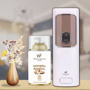 Wattle Castillo Automatic Air Freshener Dispenser(Machine+Woyerasandal Refill -265ml) 3000+ Automatic Spray, Refill WC-Machine02+Woyera Sandal