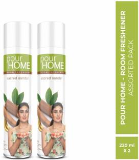 POUR HOME Room Freshener Sacred Sandal 270 Ml (Pack of 2) Spray Room Freshener Sacred Sandal