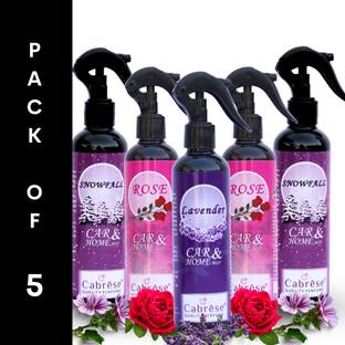 CABRESE Snowfall, Rose, Snowfall, Rose, Lavender Spray Black bottle packaging premium room freshener