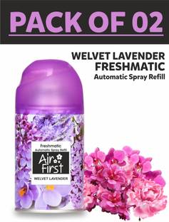 Air first WELVET LAVENDER Spray, Refill, Automatic Spray Pure Freshmatic 2 Refills Automatic Spray,Air Freshener, (Pack of 2)