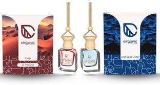 Airganic Aroma Swing Combo Offer : Musk and Cool Aqua Car Freshener Diffuser Aroma Swing Combo Offer : Musk and Cool Aqua |Aroma with Essential Oils in Glass Bottle with Wooden Diffuser Lid|Car Freshners|Premium Car perfume| Car Hanging Accessories| Car Accessories Interior
