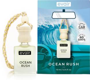 EVAIR Ocean Rush Car Freshener Diffuser Car Air Freshener with Essential Oils Fragrance in Glass Bottle