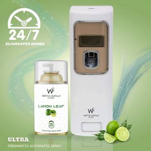 Wattle Castillo Automatic Air Freshener Dispenser & LemonLeaf Refill-265ml(Dispenser+Refill) Automatic Spray, Diffuser Set Automatic Air Freshener Dispenser And Refill