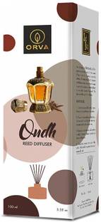ORVA OUDH Reed Diffuser Fragrance for Home,Workplace | 6 Rattan Stick Free |Pack Of 1 Diffuser, Diffuser Set Reed Diffuser Fragrance for Home, Workplace, Enclosed Space | 100 ml | 6 Rattan Sticks Free | Pack of 1