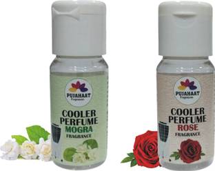 Pujahaat Cooler Perfume, Rose, Mogra Aroma Oil Rose, Mogra Cooler Perfume / Aroma Diffuser Oil or Fragrance(2X25 ml)