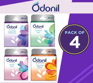Odonil ORCHID, LEVENDER, JESMINE MIST Car Freshener Blocks Air Freshener ORCHID DEW +JESMINE MIST+ LEVENDER+ MYSTIC (50G*4)