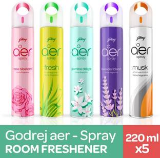 Godrej Petal crush pink, Musk after smoke, Violet velly bloom, Morning misty meadow, Fresh lush green Spray Aer Spray 5 Bottle