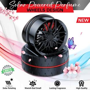 MIKANIX Solar Rotating Car Dashboard Perfume for Car Interior Decoration Accessories | Car Freshener Diffuser WHEEL-SOLAR-PERFUME-BLACK