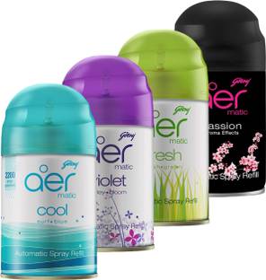 Godrej Aer COOL, VIOLET, FRESH, PASSION Car Freshener Automatic Spray Aer Matic Refill - COOL, VIOLET, FRESH, PASSION.