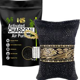 Mini Storify Truly Organic Non-Electric Air Purifier Charcoal Bag 100g& Scent Free , Natural odor absorber Car Freshener Diffuser Activated charcoal Air Purifier Bag - 100g & Chemical Free, Natural Natural odor absorber