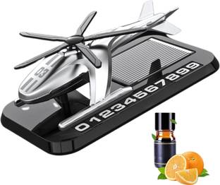 Budwill Solar Parking Number Plate Helicopter Car Perfume Diffuser Set Solar Parking Number Plate Helicopter