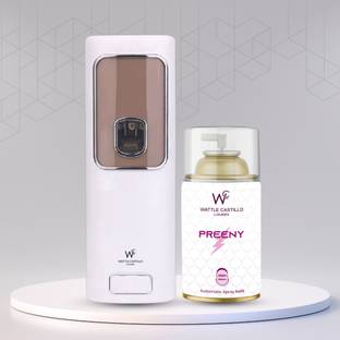 Wattle Castillo Automatic Room Air Freshener Dispenser + Preeny Refill (265 ml) 3000+ Automatic Spray WCL-265ml-Machine02-Preeny