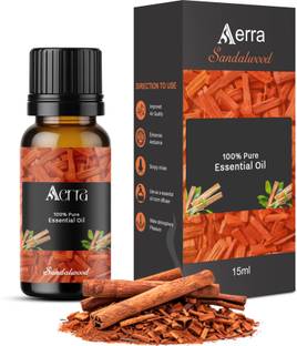 Aerra Sandalwood Aroma Oil Sandalwood Essential Oil 15ml - 100% Pure Organic | Natural Air Freshener for Home, Car, Diffuser & Linen | Divine Woody Scent