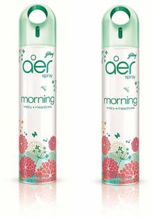 Godrej Aer Freshener for Home & Office - Morning Misty Meadows | Pack of 2 (240 ml each) Car Freshener Spray Morning Misty Meadows