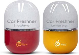 Enew Lemon Blast & Strawberry Car Freshener Diffuser Set RefreshDrive Twist-Activated Car Gel Air Freshener -Lemon Blast & Strawberry