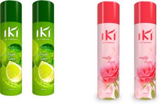 IKI 2 MIsty Rose and, 2 Fresh Lime Air Freshener Spray 2 MIsty rose + 2 Fresh Lime