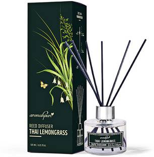 Aromahpure Reed Diffuser with 6 Fiber Reed Sticks | Lemongrass Room Air Freshener For Home Diffuser Set REED-DIFFUSER