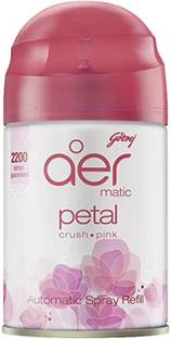 Godrej Rose Petal Crush Car Freshener Refill aer matic, Automatic Air Freshener Refill Pack - Petal Crush Pink (225 ml)