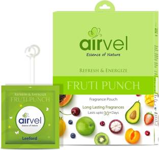 Airvel Fruti Punch Car Freshener Blocks Fruity Fragrance Pouch 30 Day Freshness Easy Hang Hook