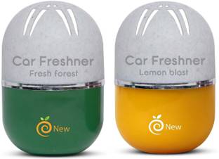 Enew Lemon Blast & Fresh Forest Car Freshener Diffuser Set Twist-Activated Car Gel Air Freshener - Lemon Blast & Fresh Forest