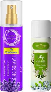 The Ocean Lavender Room Spray 250ml And Lily Cool Cool Talcum Powder 100gm Pack Of 2