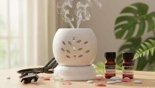 DEVERAUX JASMINE, ROSE Spray, Diffuser Set, Refill, Aroma Oil whiterounddiffuser01