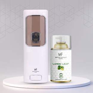 Wattle Castillo Automatic Room Air Freshener Dispenser + Lemon Leaf Refill 3000+ Automatic Spray WCL-265ml-Machine02-Lemon Leaf