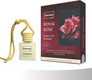 Dweep India Rose Car Perfume Diffuser Rose Car Perfume, Fresh Aroma, Air Freshener, Car Fragrance
