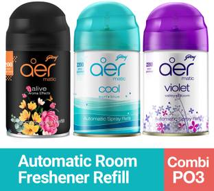 Godrej Aer Matic Cool Surf Blue | Alive | Violet Valley Bloom Room Freshner Refill Matic Refill