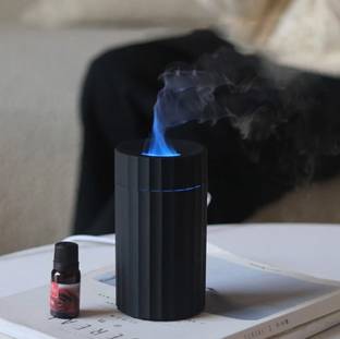 FLOJOY Color Changing Fire Flame Mini Portable Humidifier (2 Free Oils ) Car Freshener Diffuser 100ML Flame Effect Diffuser Essential Oil fire