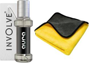 Involve elements Aura car perfume (Pack 1) with Microfiber Cotton Cloth (Combo) Car Freshener Spray elements car perfume (Pack 1) with Microfiber Cotton Cloth (Combo)