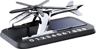 GlowMyst ® Solar Car Parking Number Plate Helicopter Car Perfume Car Freshener Diffuser Solar Parking Number Plate Helicopter