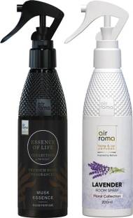 Airroma Musk and Lavender Air Freshener Spray Long-lasting Odour Eliminator for Home, Hotel Rooms, Toilet & Office Use