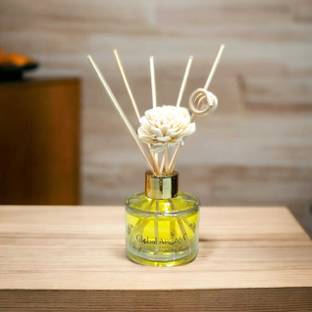 GLOBAL AROMA Mandarin Reed Diffuser Set Fragrance for Office, Home, Gym and Yoga Diffuser Set Mandarin Reed Diffuser Set 60ML,Fragrance for Office, Home, Gym and Yoga | Mood Enhancer, Smoke Less Room Freshener for Home